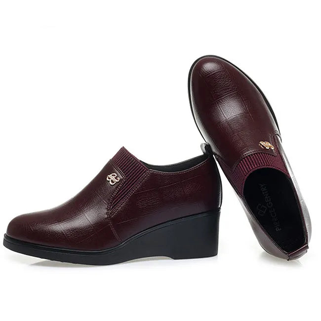 Cyntia - Leather Orthopedic Wedge Shoes
