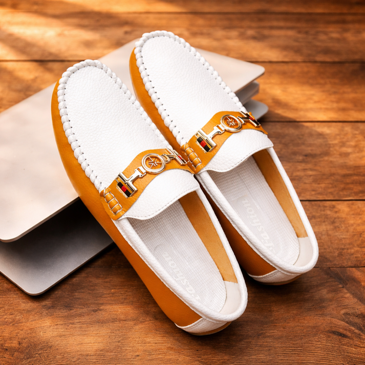 Stewart - Modern Two-Tone Leather Loafers
