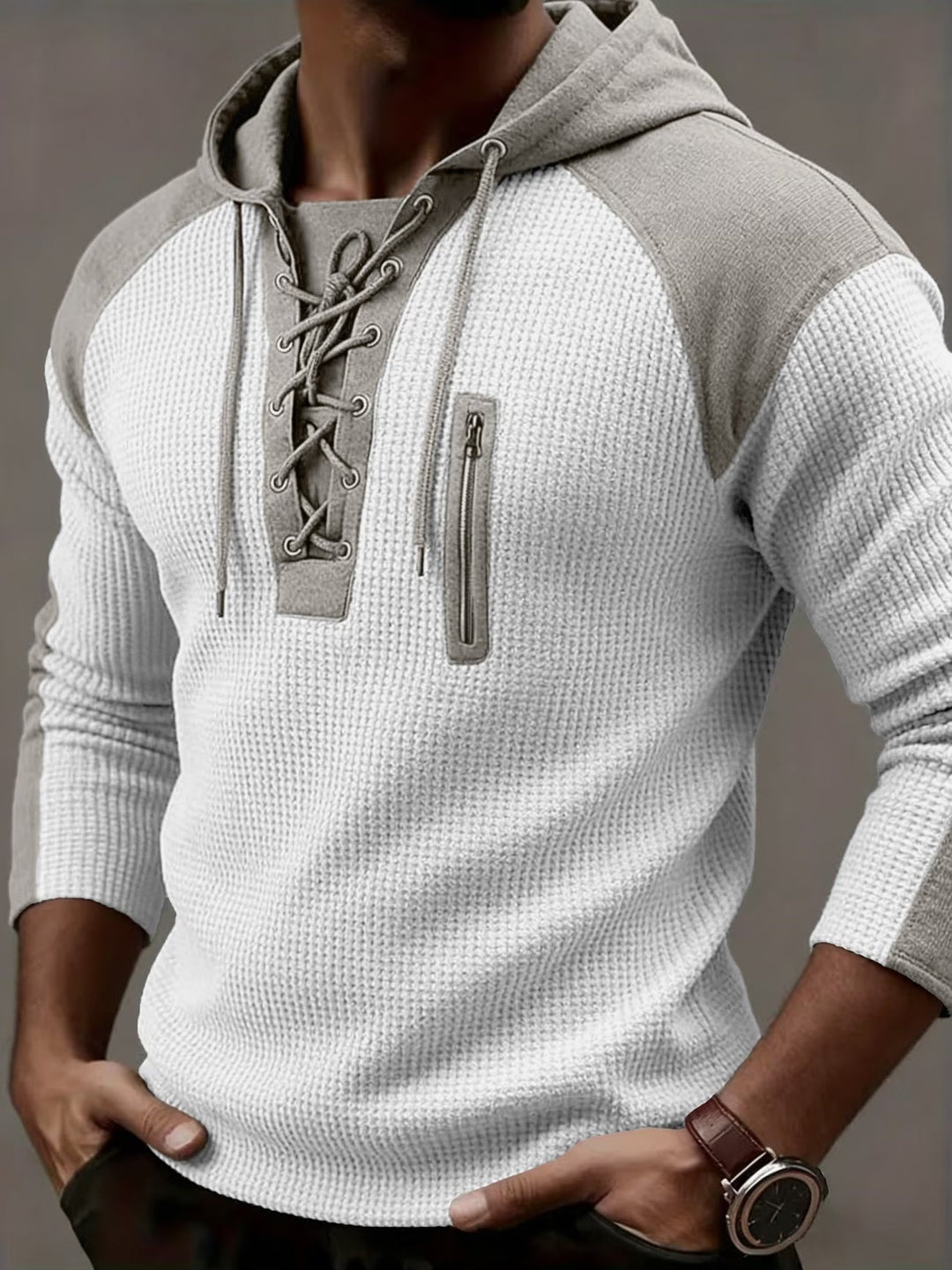 Freddie - Textured Ribbed Hooded Sweater