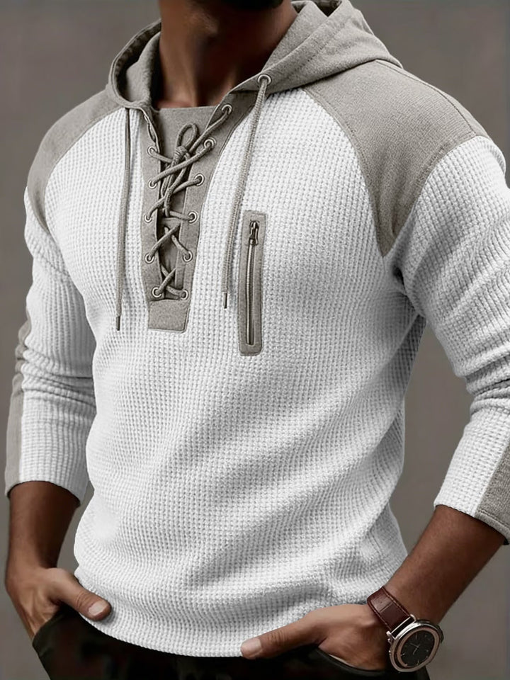 Freddie - Textured Ribbed Hooded Sweater
