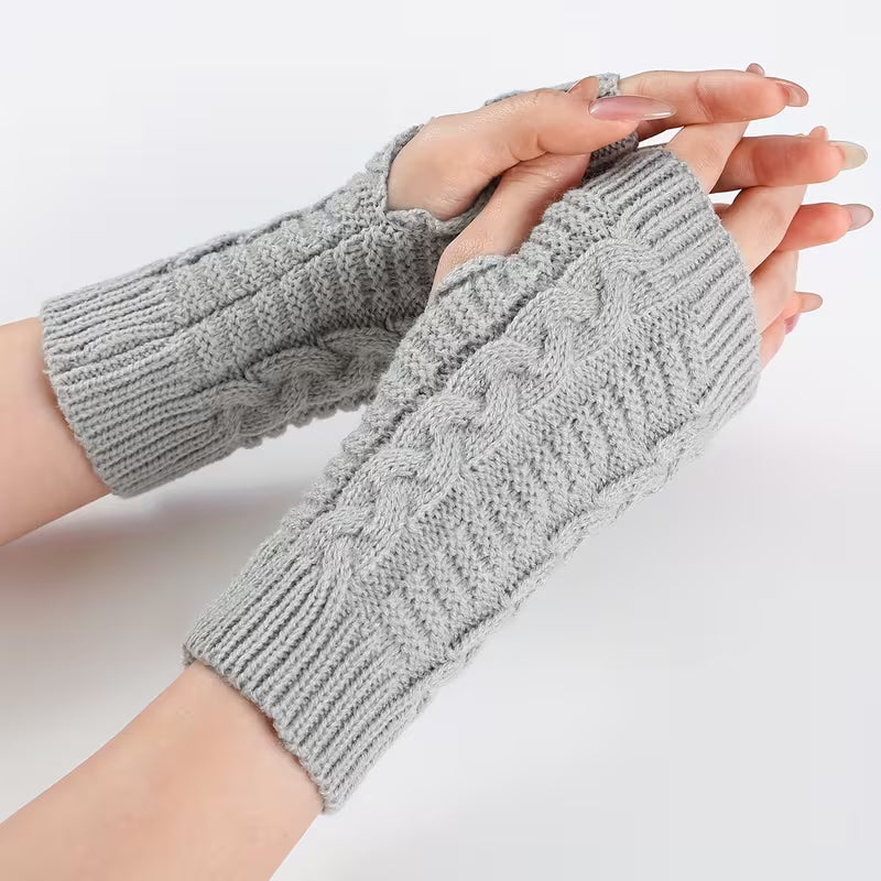Knitoria - Unisex Acrylic Knit Fingerless Gloves