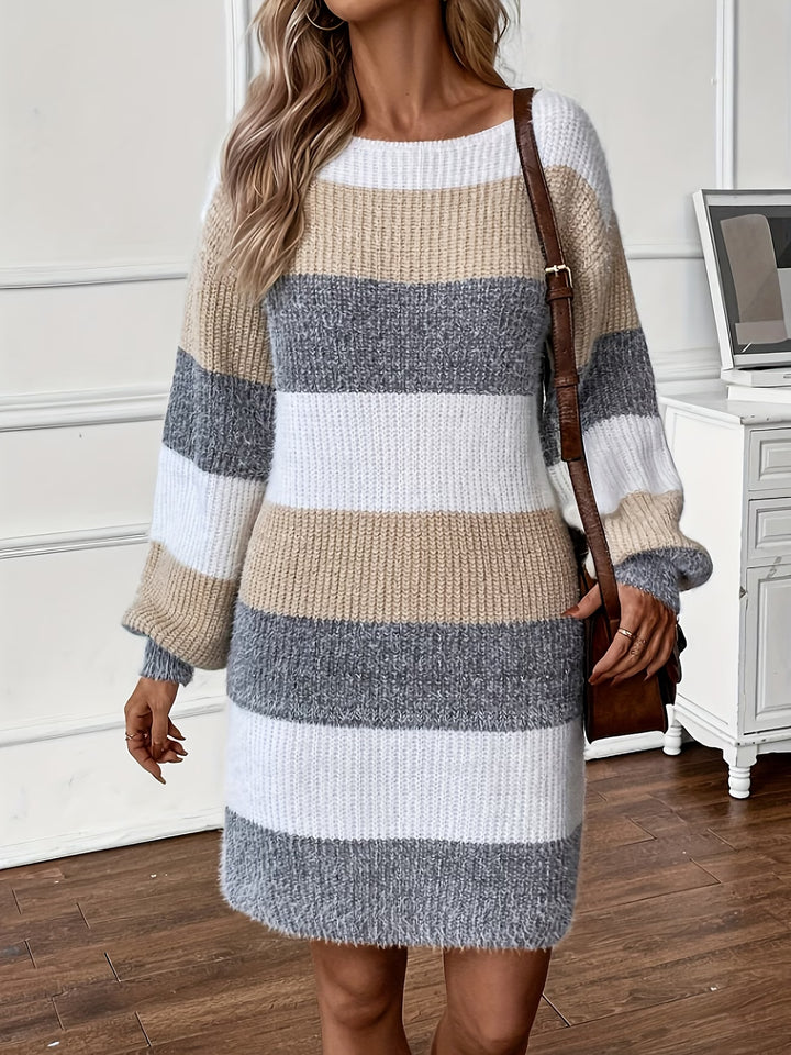 Dastina - Long Sleeve Knitted Sweater Dress