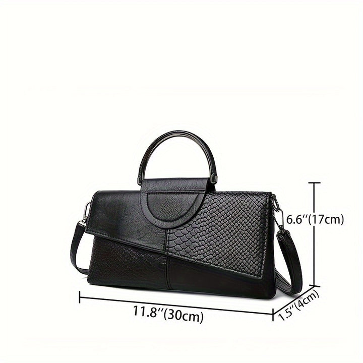 Geetika - Retro Crocodile Handbag With Zipper