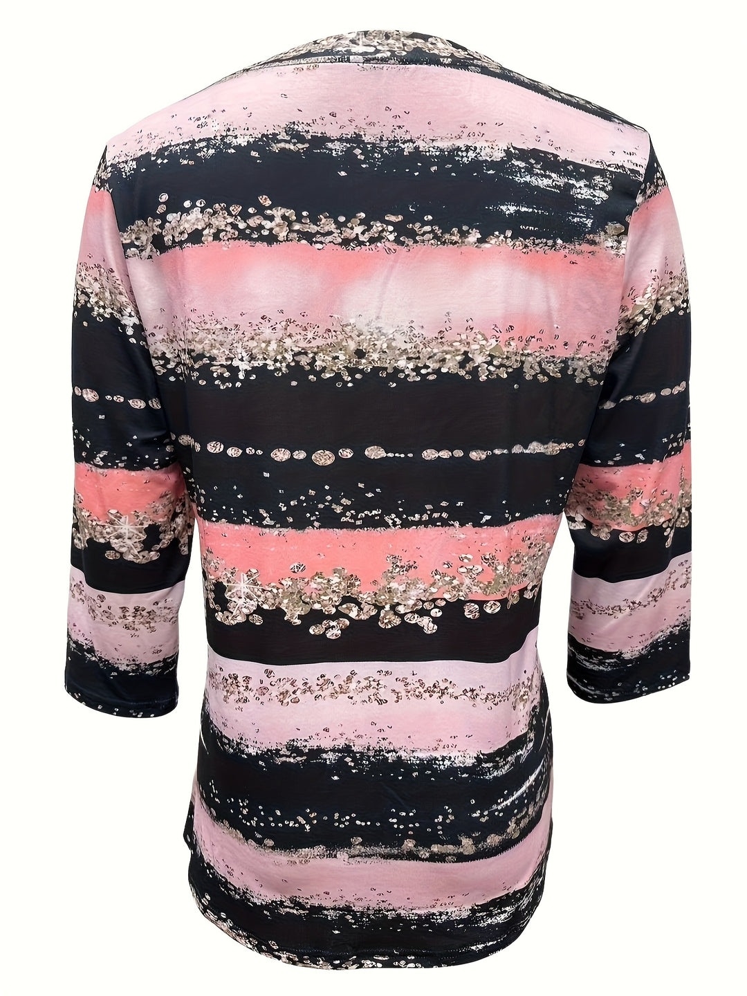 Anara - Casual Fit Striped Round Neck Shirt