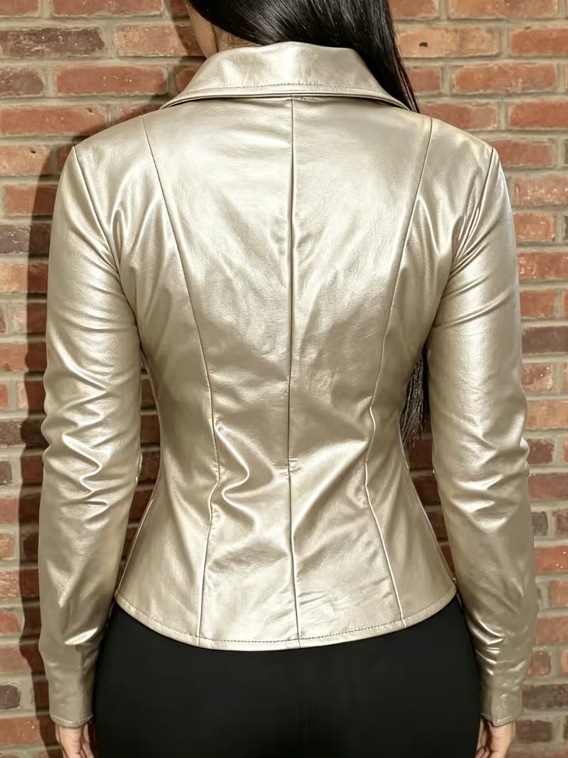 Shiona - Leather Jacket With Front Pockets