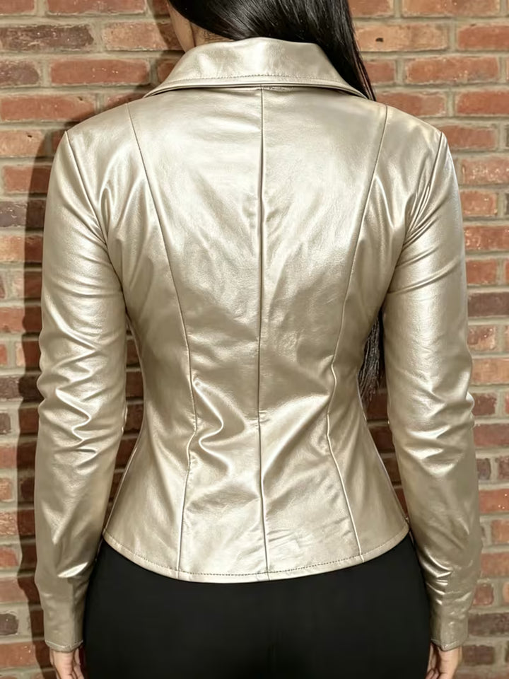 Shiona - Leather Jacket With Front Pockets