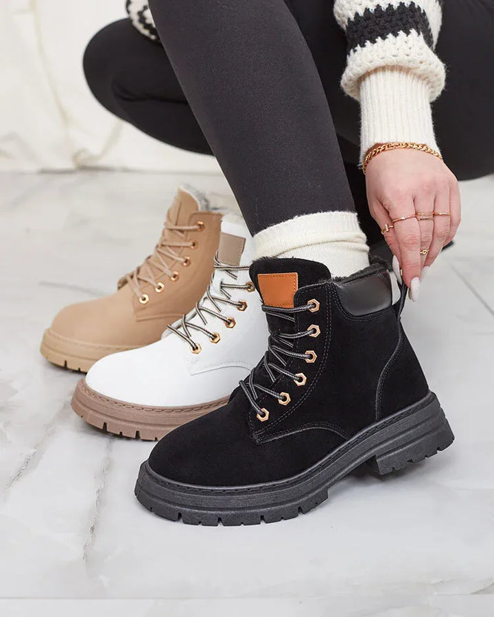 Alosia - Ankle Boots with Laces and Chunky Soles