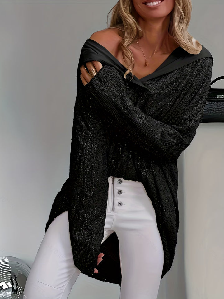 Jessia - Long Sleeve Hooded Top