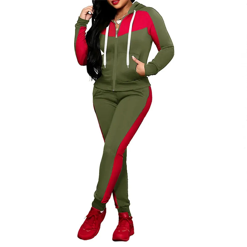 Meesha - 2-Piece Colorblock Tracksuit Set