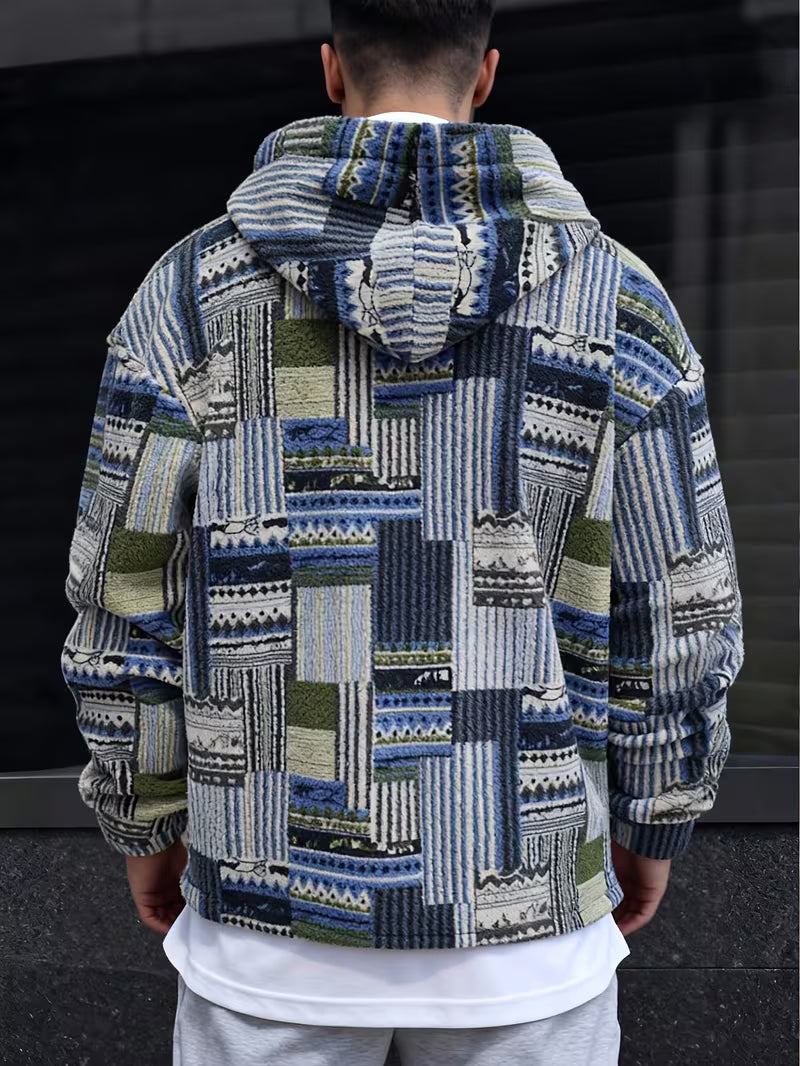 Silvain - Printed Zip-Up Hooded Sweatshirt