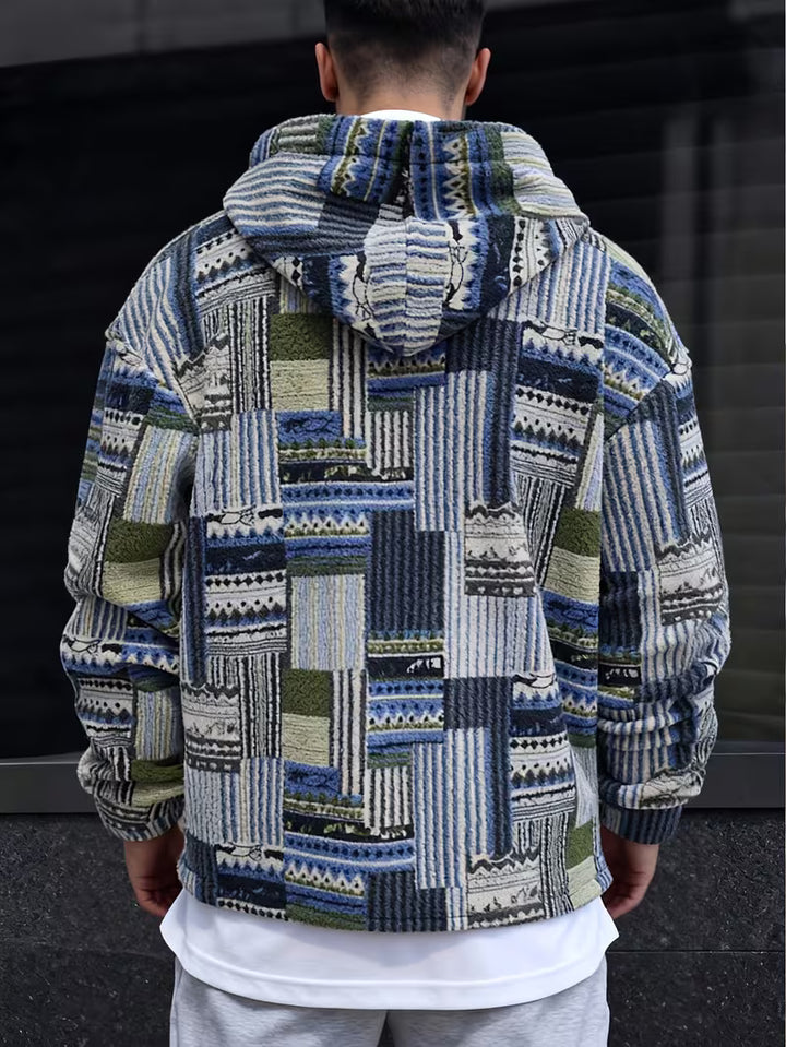 Silvain - Printed Zip-Up Hooded Sweatshirt
