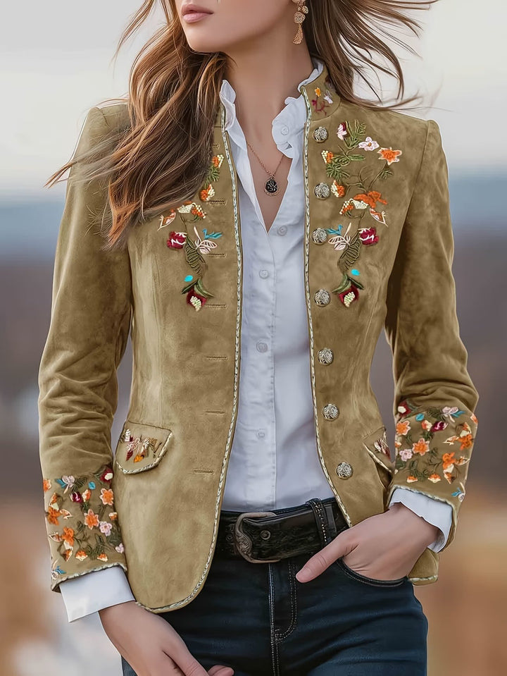 Anisaa - Elegant Jacket With Stand Collar