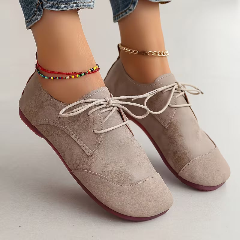 Zuniya - Lace-Up Low Wedge Comfort Shoes