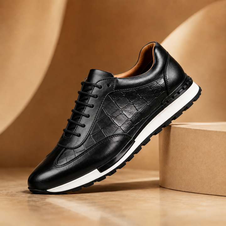 Hubert - Lace Up Leather Sneakers