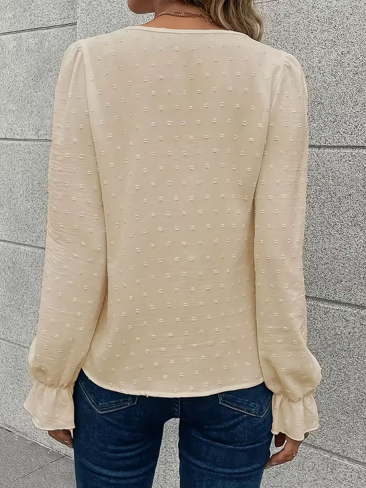 Rejina - Elegant Blouse With Lace Collar