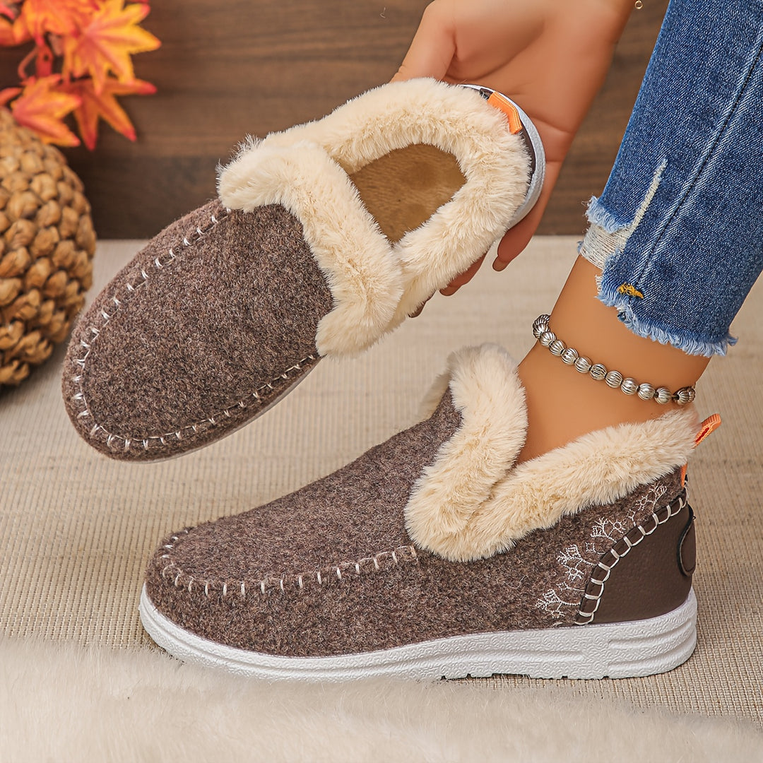 Aleeza - Casual Fleece Lined Slippers