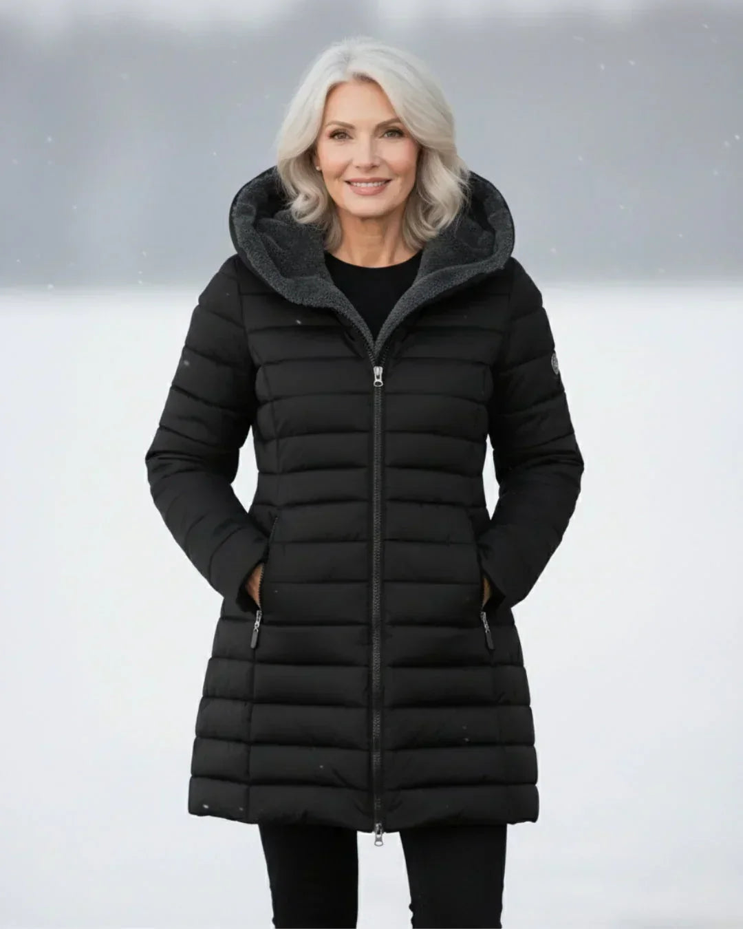 Luania - Long Hooded Puffer Coat With Pockets
