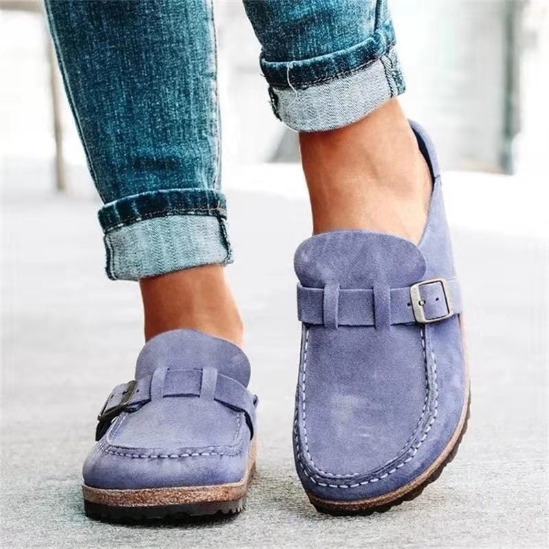 Tamela - Buckle Strap Suede Loafer