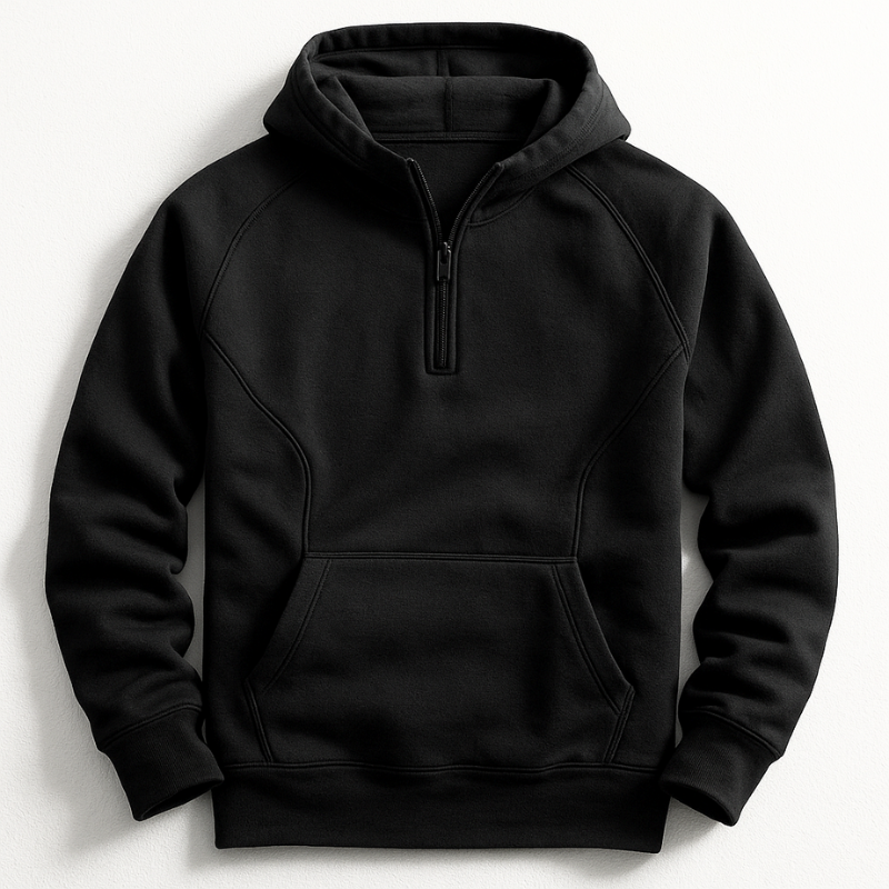 Kennet - Quarter Zip Hooded Long Sleeve Sweatshirt