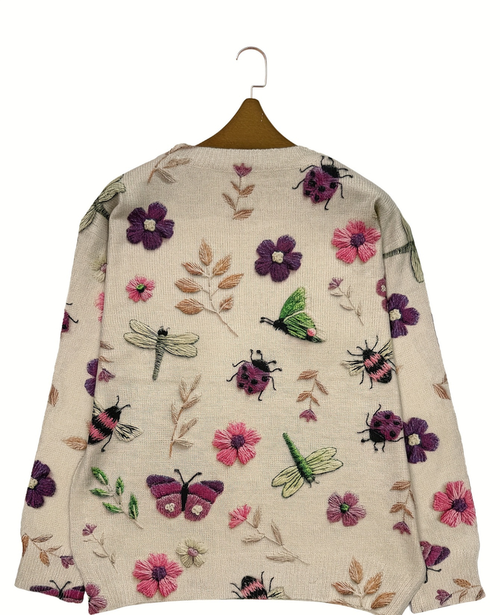 Lesa - Sweater With Floral and Insect Print