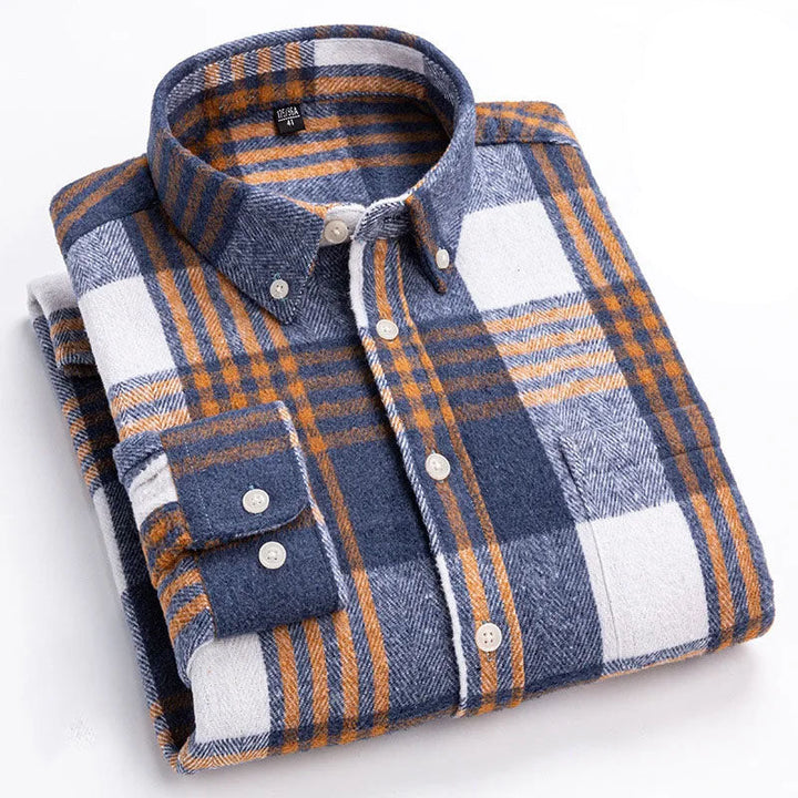Joman - Plaid Button-Up Long Sleeve Shirt