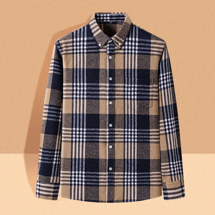 Joman - Plaid Button-Up Long Sleeve Shirt