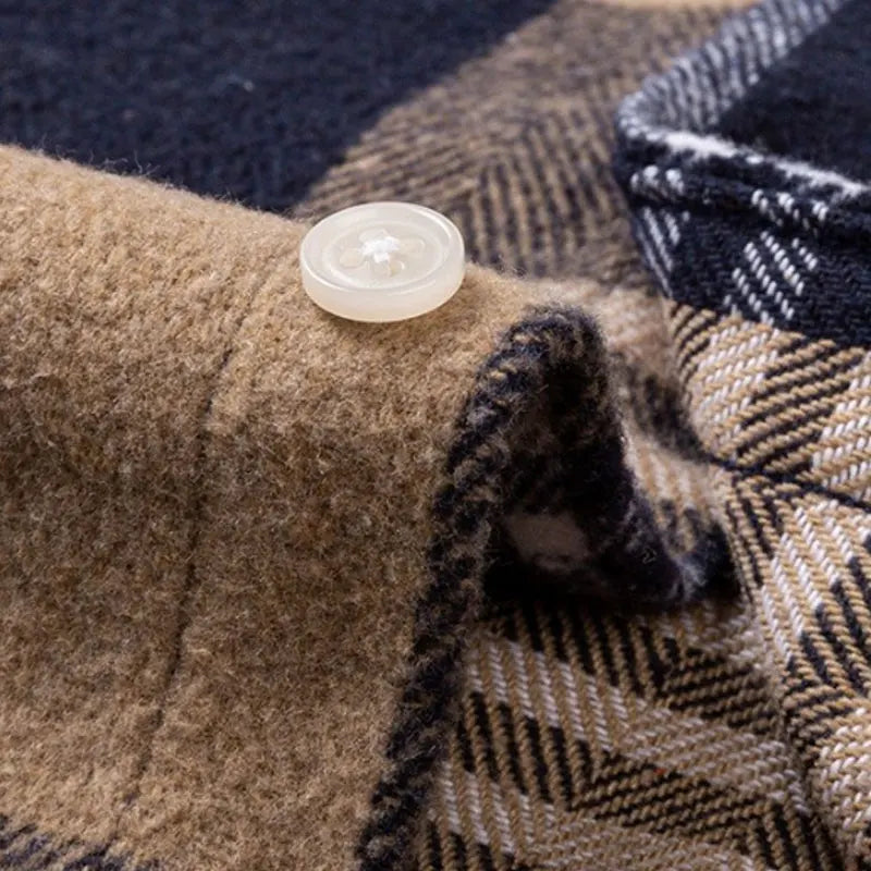 Joman - Plaid Button-Up Long Sleeve Shirt