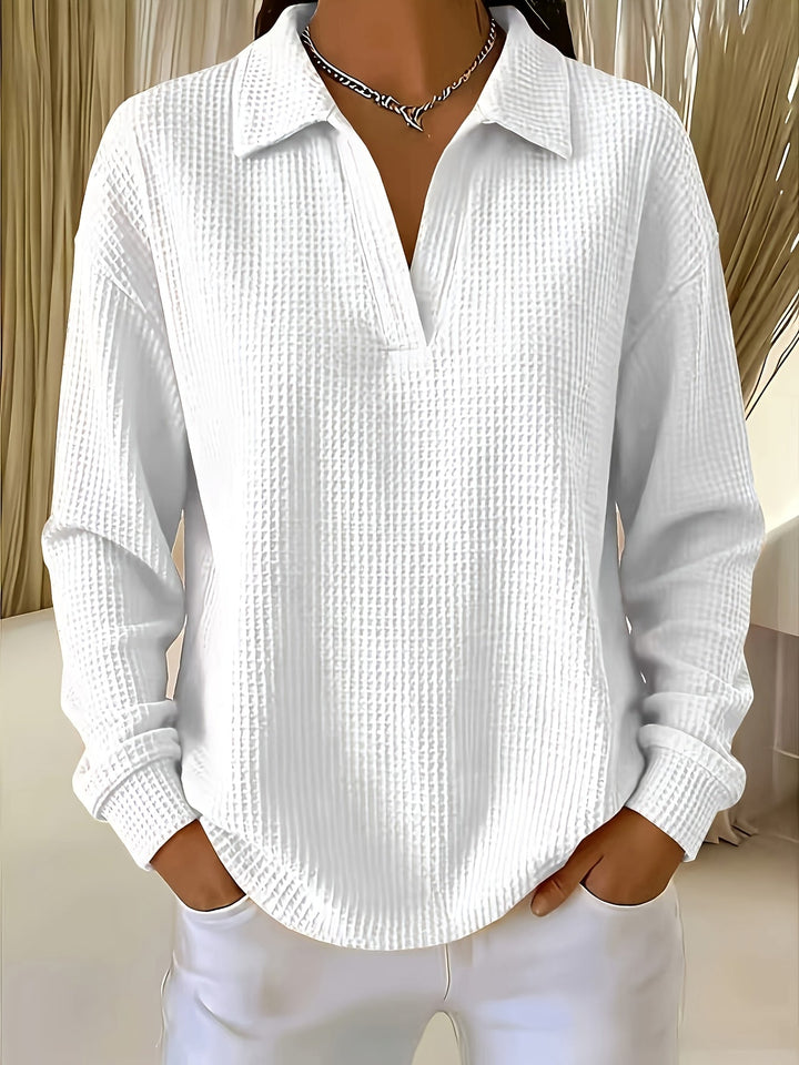 Daphnie - Elegant Polo Collar Shirt
