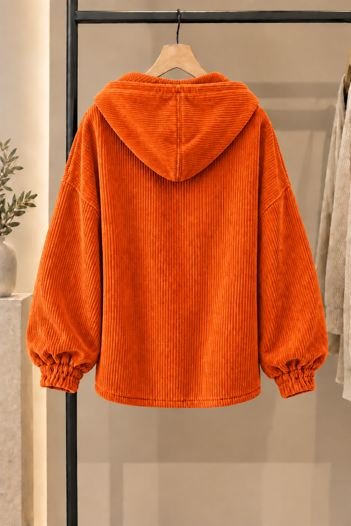 Nalina - Oversized Corduroy Hooded Jacket