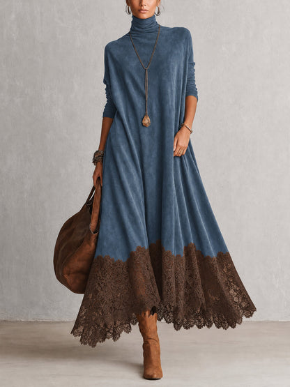 Albria - Long Sleeve Maxi Dress With Vintage Style