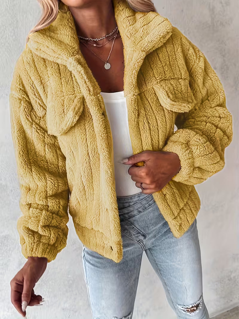 Libila - Faux Fur Jacket Jacket With Pockets