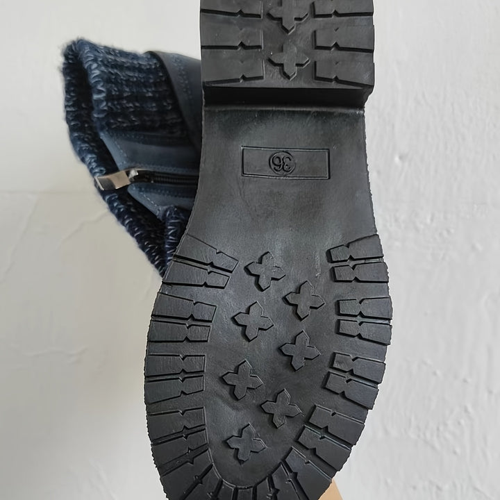 Willemjn - Lace-Up Ankle Boots With Knitted Cuffs