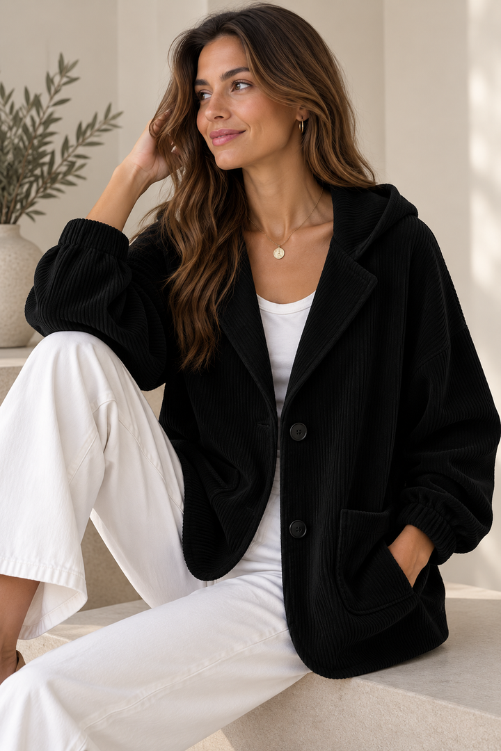 Nalina - Oversized Corduroy Hooded Jacket