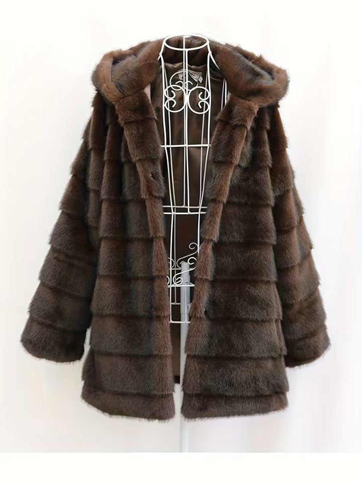 Bartola - Coat With Hood and Fur Texture