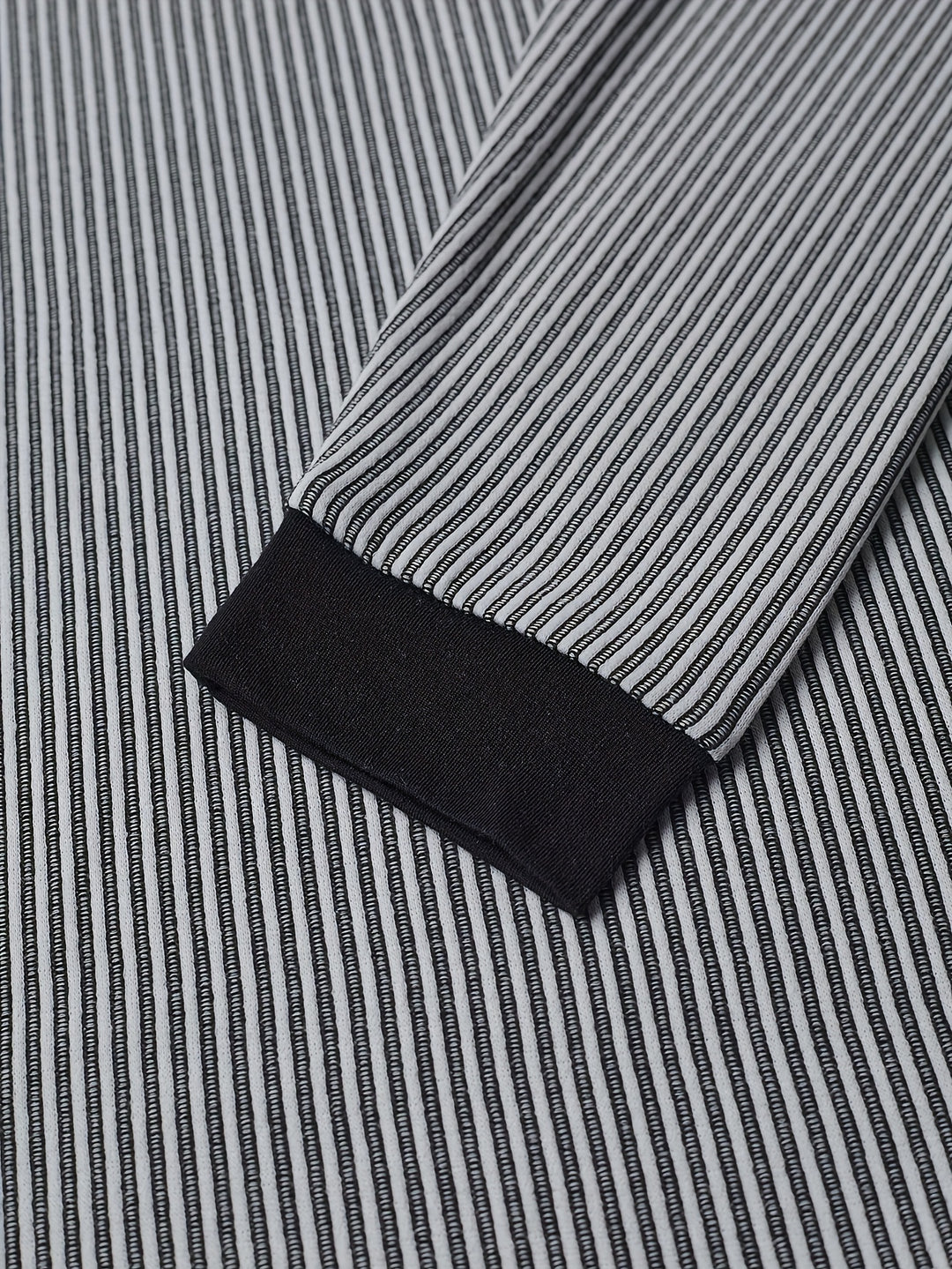 Deegan - Textured Striped Collar Long Sleeve Henley Shirt