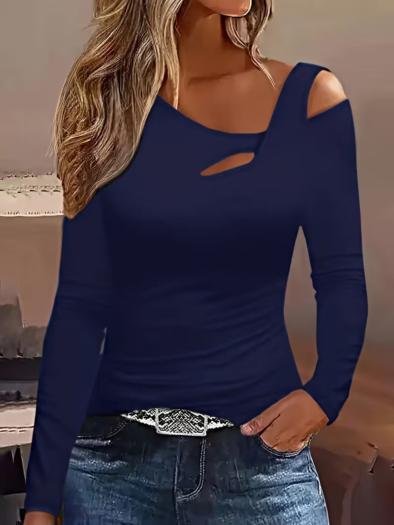 Ayza - Asymmetric Cutout Long Sleeve Top