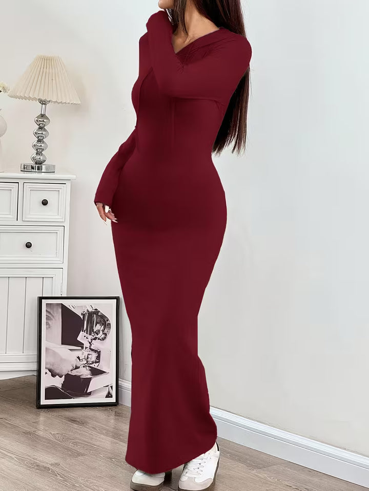 Dahye - Long Sleeve Maxi Dress With Hood