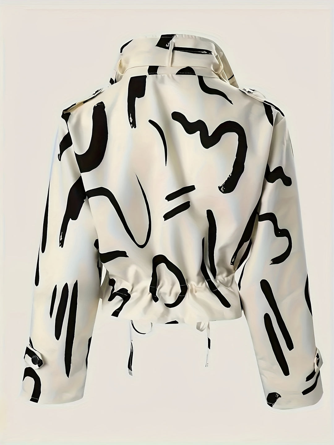 Fredely - Multi-Pocket Drawstring Waist Jacket