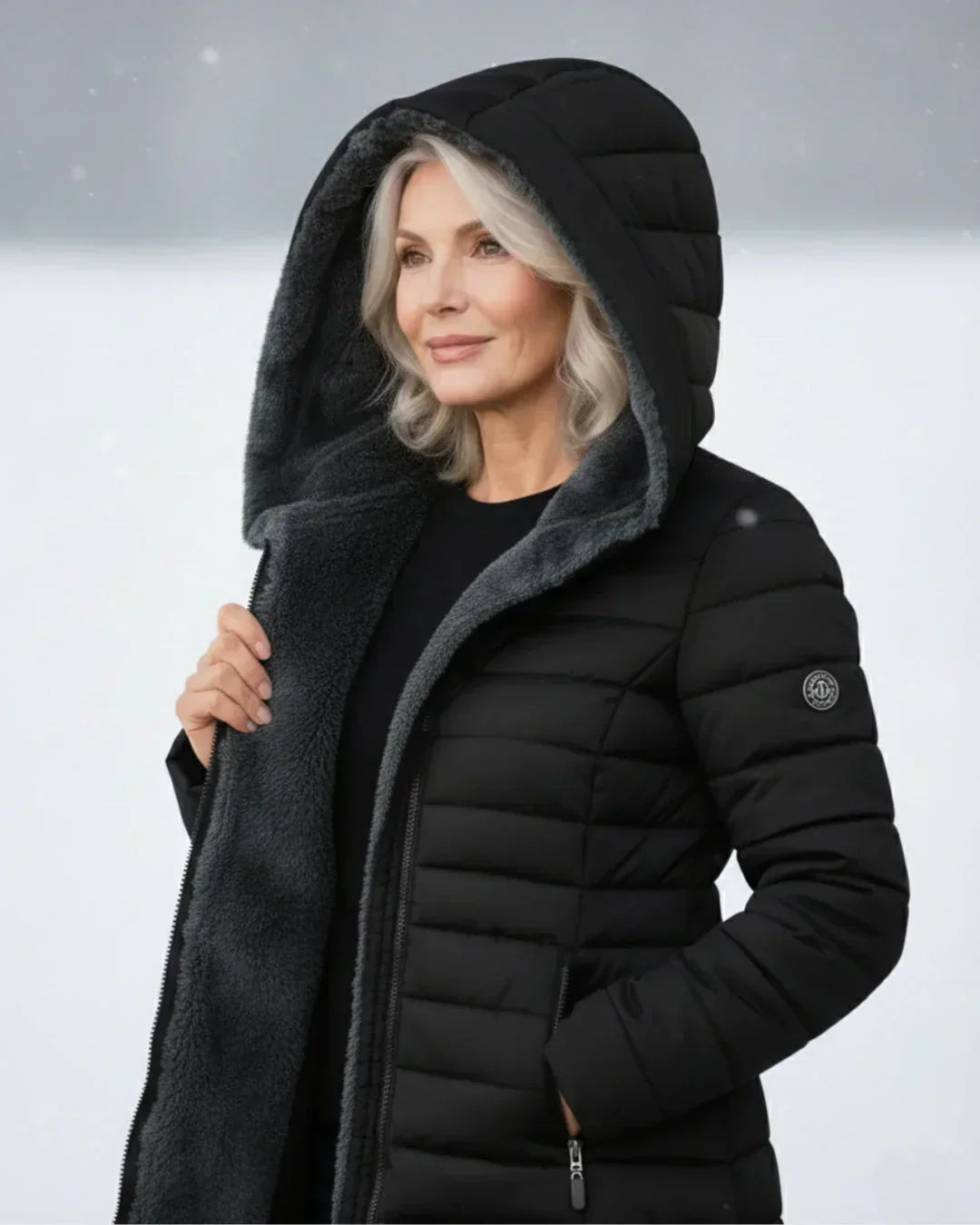 Luania - Long Hooded Puffer Coat With Pockets