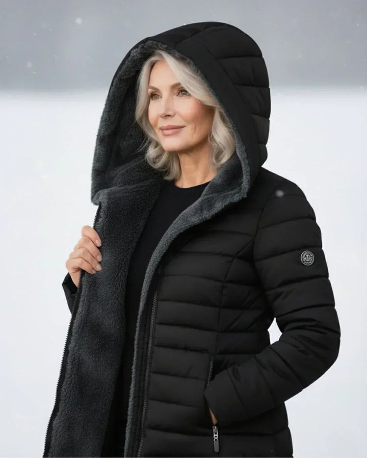 Luania - Long Hooded Puffer Coat With Pockets