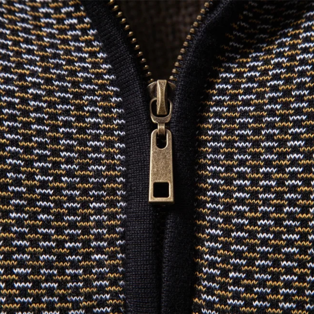 Limman - Half-Zip Jacquard Knit Sweater