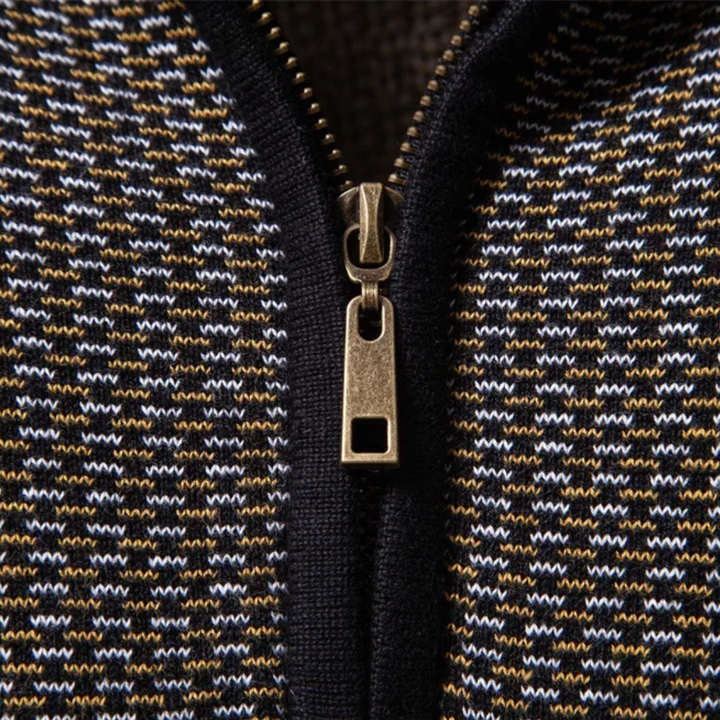 Limman - Half-Zip Jacquard Knit Sweater