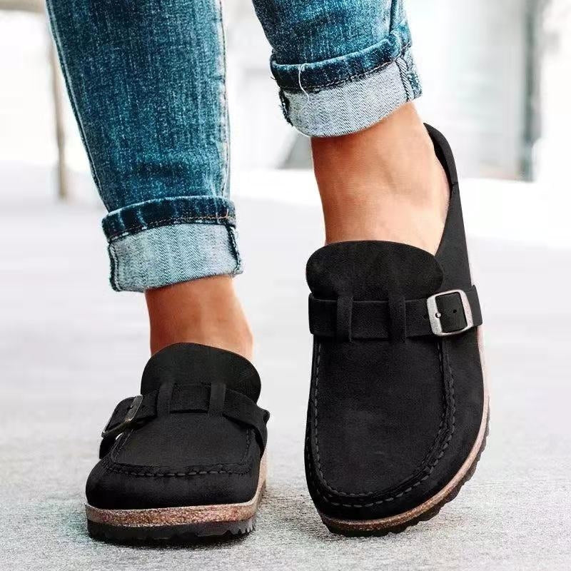 Tamela - Buckle Strap Suede Loafer