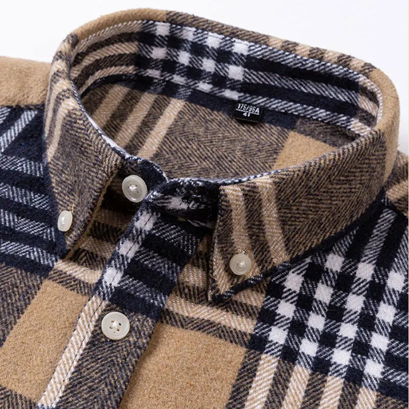 Joman - Plaid Button-Up Long Sleeve Shirt
