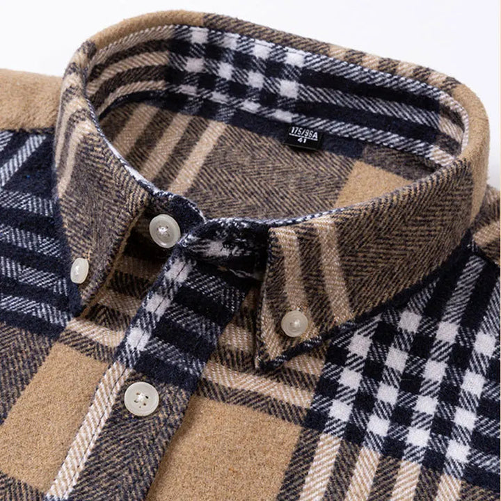 Joman - Plaid Button-Up Long Sleeve Shirt