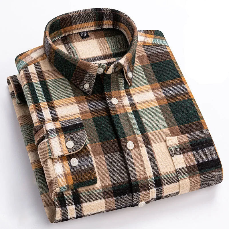 Joman - Plaid Button-Up Long Sleeve Shirt