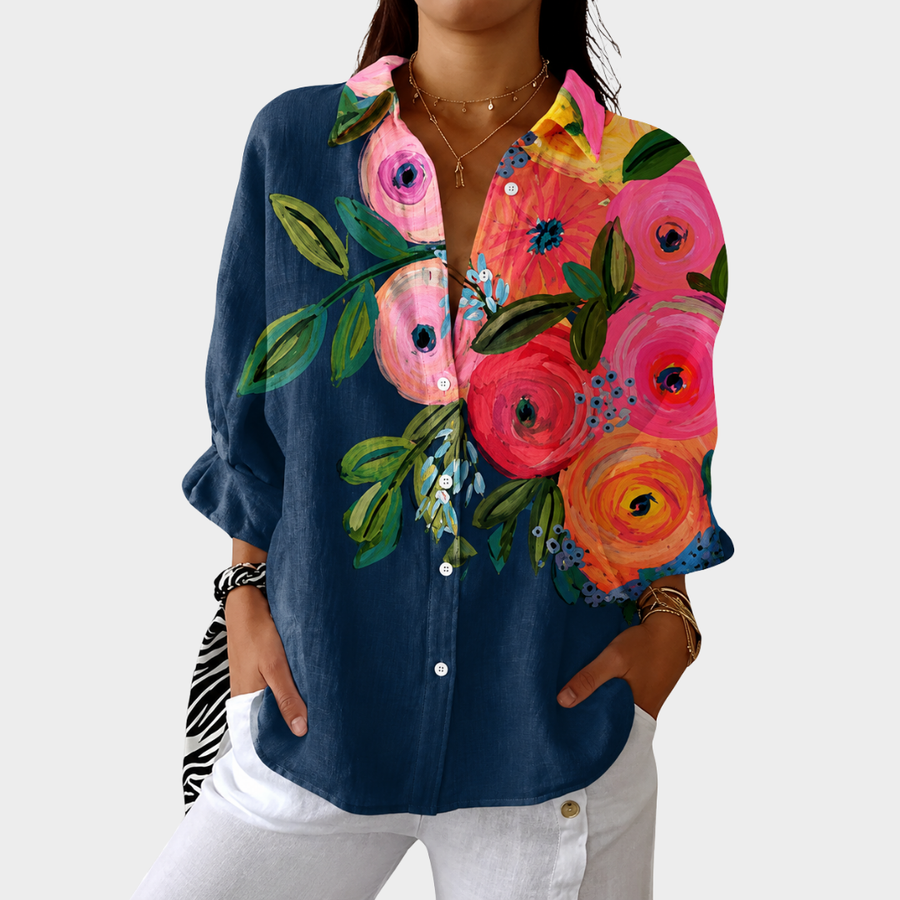 Liella - Airy Colorful Printed Blouse