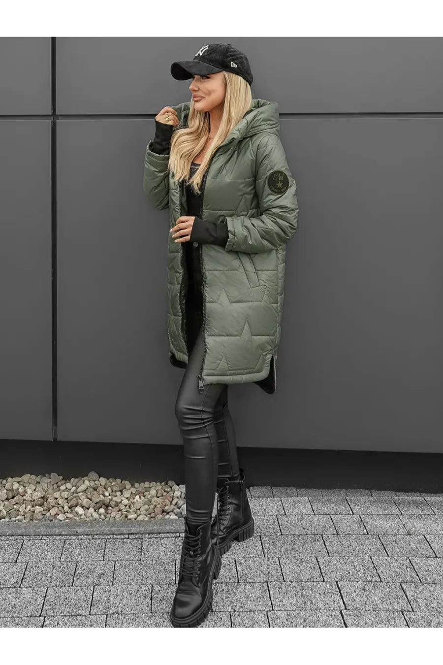 Lipina - Quilted Long Hooded Jacket