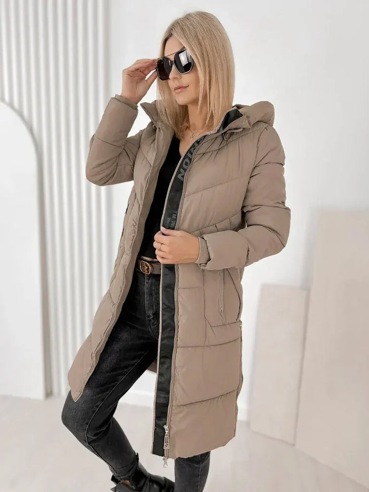 Ezekiel  - Long Hooded Puffer Coat With Side Zippers