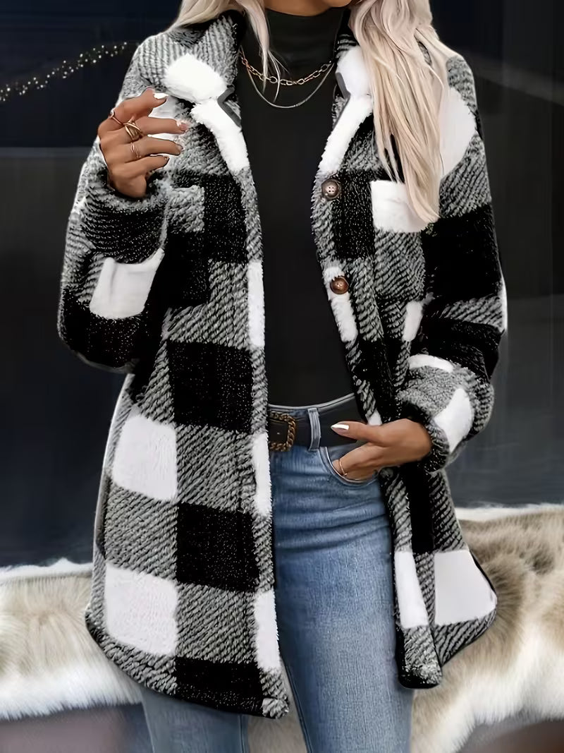 Zariana - Cross-Border Plaid Plush Jacket